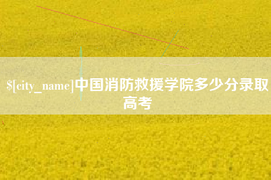 衢州中国消防救援学院多少分录取高考