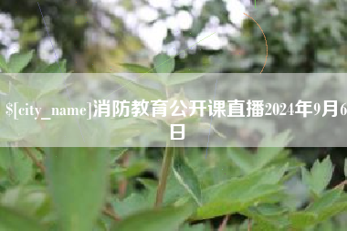 衢州消防教育公开课直播2024年9月6日