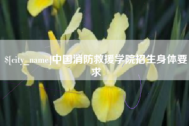 衢州中国消防救援学院招生身体要求