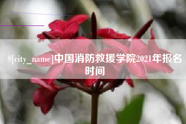 衢州中国消防救援学院2021年报名时间