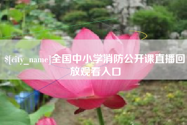 衢州全国中小学消防公开课直播回放观看入口