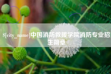 衢州中国消防救援学院消防专业招生简章