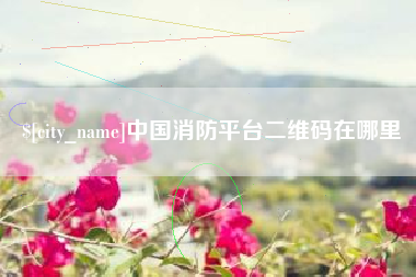 衢州中国消防平台二维码在哪里
