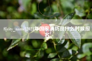衢州2021年国家消防员什么时候报名