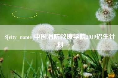 衢州中国消防救援学院2019招生计划
