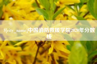 衢州中国消防救援学院2020年分数线